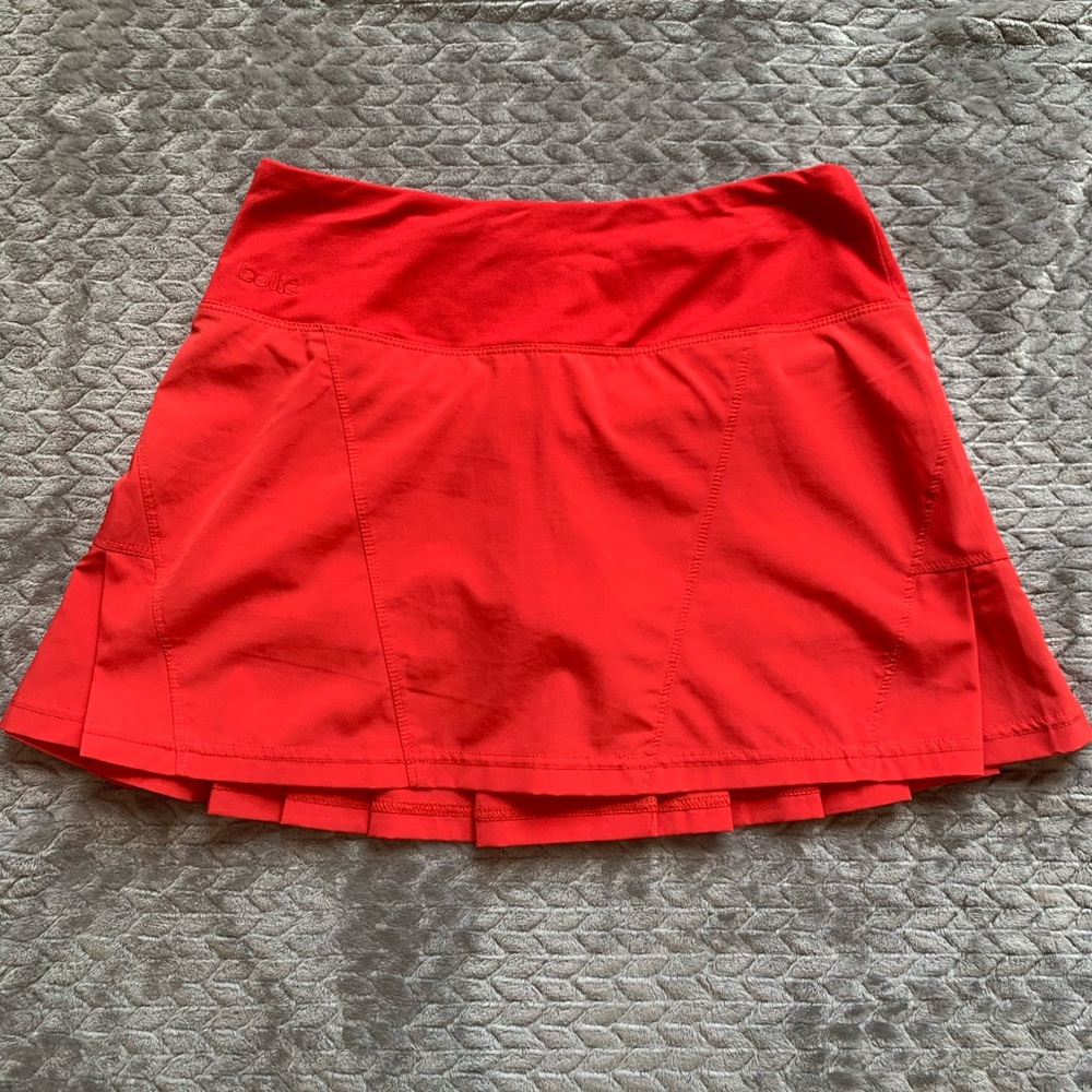 Red ruffle tennis skirt